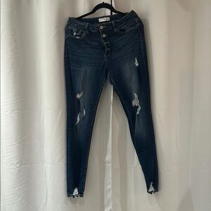 Women's Distressed Blue Jeans